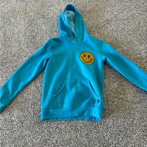 Kids Turquoise Smiley Aviator Nation hoodie Size 12